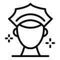 Policeman head icon, outline style