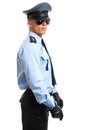 Policeman with hoding nightstick