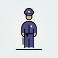 Policeman icon avatar simple flat style illustration Royalty Free Stock Photo