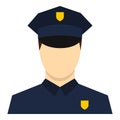 Policeman icon, flat style