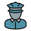 Policeman icon outline vector. Element crime
