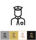 Policeman icon, police uniform man sign or security guard person