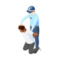 Policeman Isometric Illustration Royalty Free Stock Photo