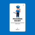 policeman kid boy vector Royalty Free Stock Photo