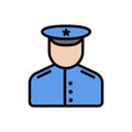 policeman line color filled icon isolated