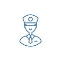 Policeman line icon concept. Policeman flat vector symbol, sign, outline illustration.