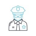 policeman line icon, outline symbol, vector illustration, concept sign