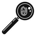 Policeman magnifier fingerprint icon, simple style Royalty Free Stock Photo