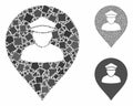 Policeman map marker Composition Icon of Tremulant Parts Royalty Free Stock Photo