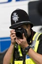 Policeman during Nagar Kirtan Sikh procession Royalty Free Stock Photo