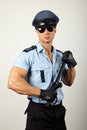 Policeman with nightstick Royalty Free Stock Photo