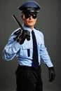 Policeman with nightstick Royalty Free Stock Photo
