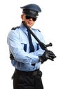 Policeman with nightstick Royalty Free Stock Photo