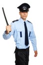 Policeman with nightstick Royalty Free Stock Photo