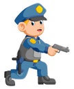 Policeman officer aiming with pistol Royalty Free Stock Photo