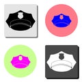 Policeman peaked cap. flat vector icon