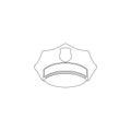 Policeman peaked cap. flat vector icon