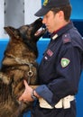 Policeman and police dog