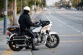 Policeman on a police motorbike Royalty Free Stock Photo