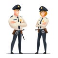 Policeman and police woman officer characters