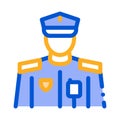 Policeman profession icon vector outline illustration