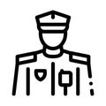 Policeman profession icon vector outline illustration