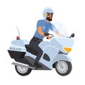 Policeman riding motorcycle