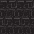 A group of uniformed policemen. Vector seamless black and white pattern