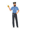 Policeman showing police badge Royalty Free Stock Photo