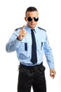 Policeman shows on you Royalty Free Stock Photo