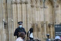 A Policeman on Duty Wearing a Face Mask.