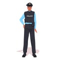policeman in tactical gear riot police officer standing pose protesters and demonstration control concept