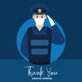 Policeman thank you essentials workers