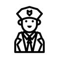 Policeman thin line vector icon