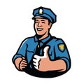 Policeman in uniform. Law and order symbol vector illustration