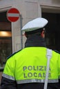 Policeman in uniform of the municipal police in Italy