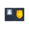 Policeman wallet icon flat isolated vector Royalty Free Stock Photo