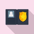 Policeman wallet icon, flat style Royalty Free Stock Photo