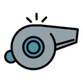 Policeman whistle icon outline vector. Police equipment Royalty Free Stock Photo