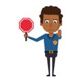 Policeman working avatar cartoon character