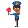 Policeman working avatar cartoon character