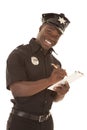 Policeman writing ticket happy Royalty Free Stock Photo