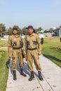 Policemen guard Connaught Place