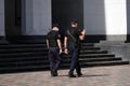 Policemen guard the Verkhovna Rada of Ukraine