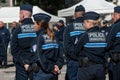 Policemen standing on the main place during the Thirtieth anniversary ceremony of the creation of the municipal police