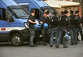 Policemen and their cars in Italy get ready for a mission Royalty Free Stock Photo