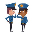 Policemen working avatar cartoon character