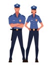 polices standing front view Royalty Free Stock Photo