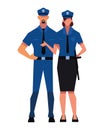 polices standing illustration Royalty Free Stock Photo