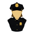 Policewoman. Vector illustration decorative design